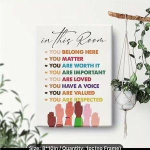 Inspirational Wall Art In This Room Diversity Watercolor Cardstock Painting